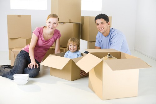 Packed boxes ready for a home move in Queensway