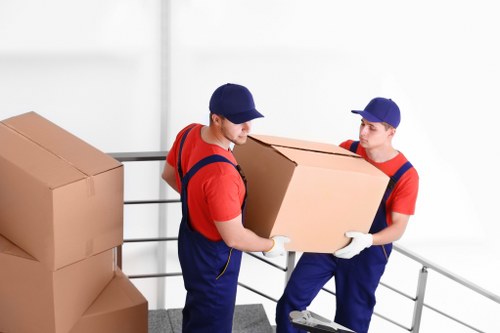 Commercial premises move setup with furniture and equipment
