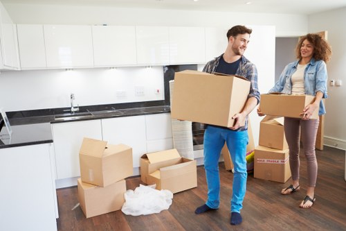Planning notes and moving boxes for a local removal