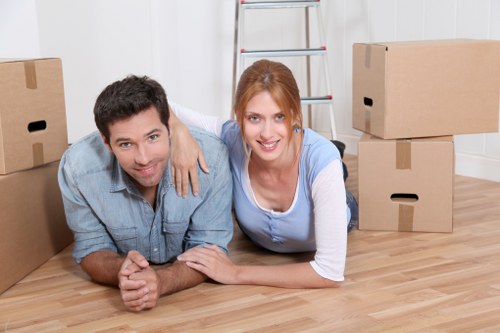 Finished move with boxes and furniture arranged after Queensway removals