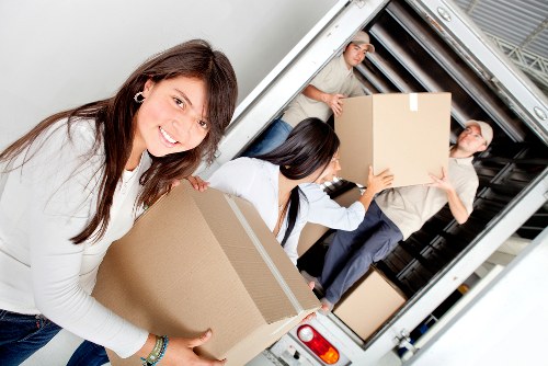 Queensway moving service transporting boxes and home items
